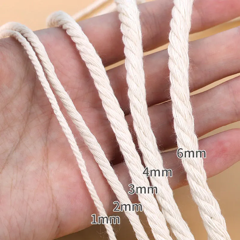 

Cotton Rope for DIY, Hand-Woven Tapestry, Hook Bag, Rice Dumplings, Thin Thick Thread, Off-White Tag Binding, Decorative Cord