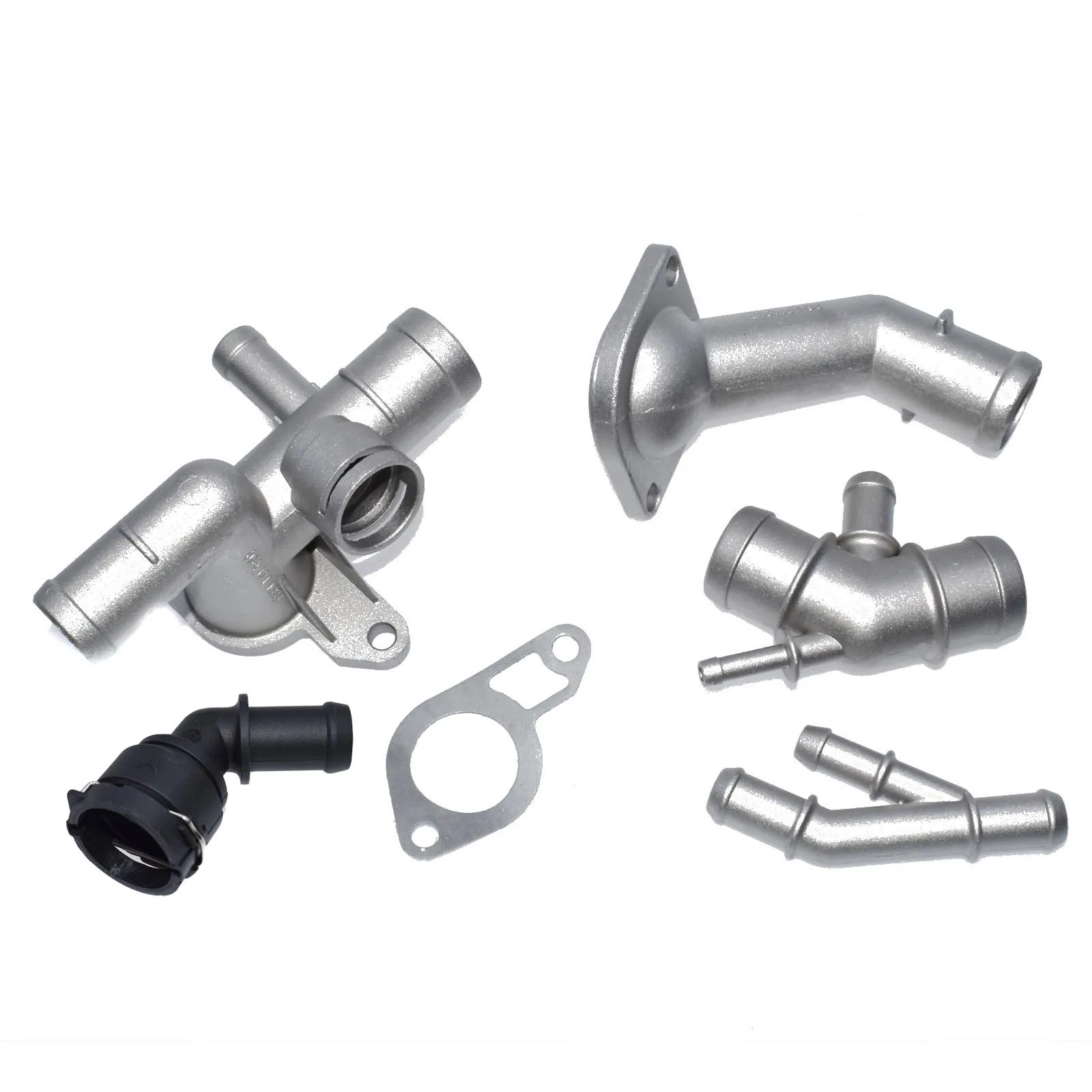 Kit 002 Aluminum Coolant Thermostat Radiator Water Flange Pipe Connector For Audi VW A3 TT Skoda Seat Bora Golf Jetta 1.8T 1J0121087C - Цвет: Kit 002