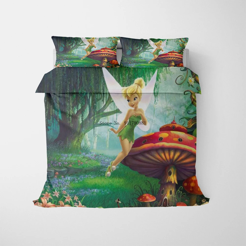 

Disney Fairy Dingdong Lovely Print Bedding Set 3D HD Printed Duvet Bed Cover Pillowcase Children Bedroom Decoration Home Textile