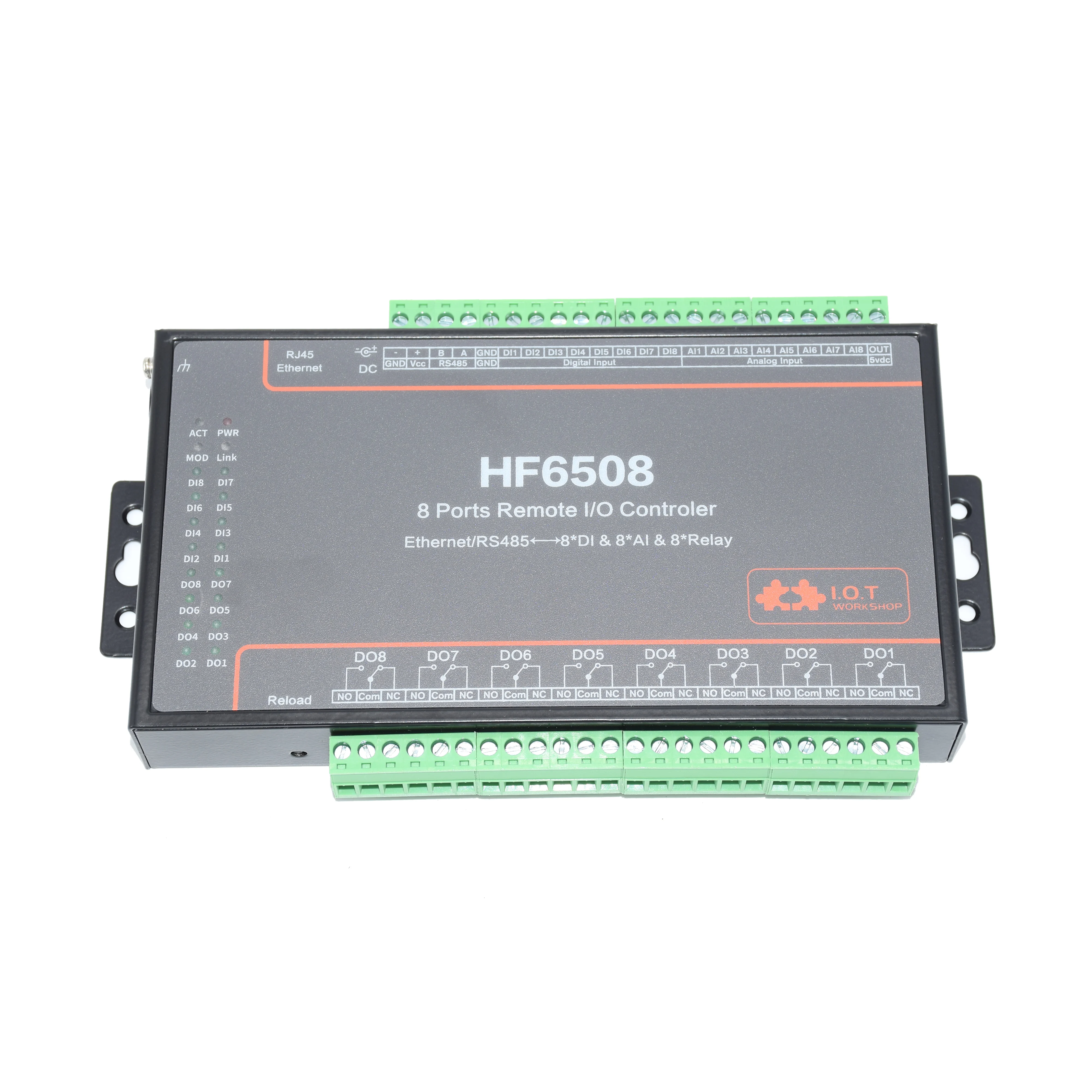 Промышленный контроллер ввода вывода HF6508 8 до каналов Wi Fi Ethernet RS485 канальное