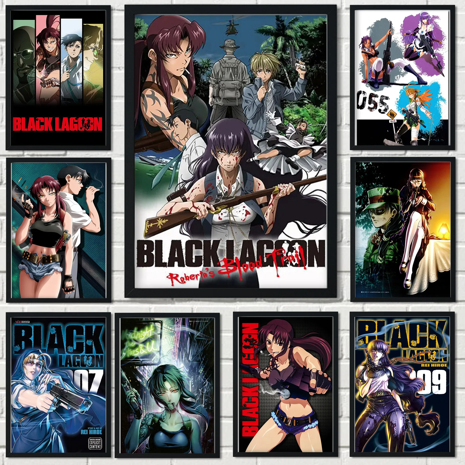 Плакат японского аниме Черная Лагуна Revy украшение художественный Декор живопись