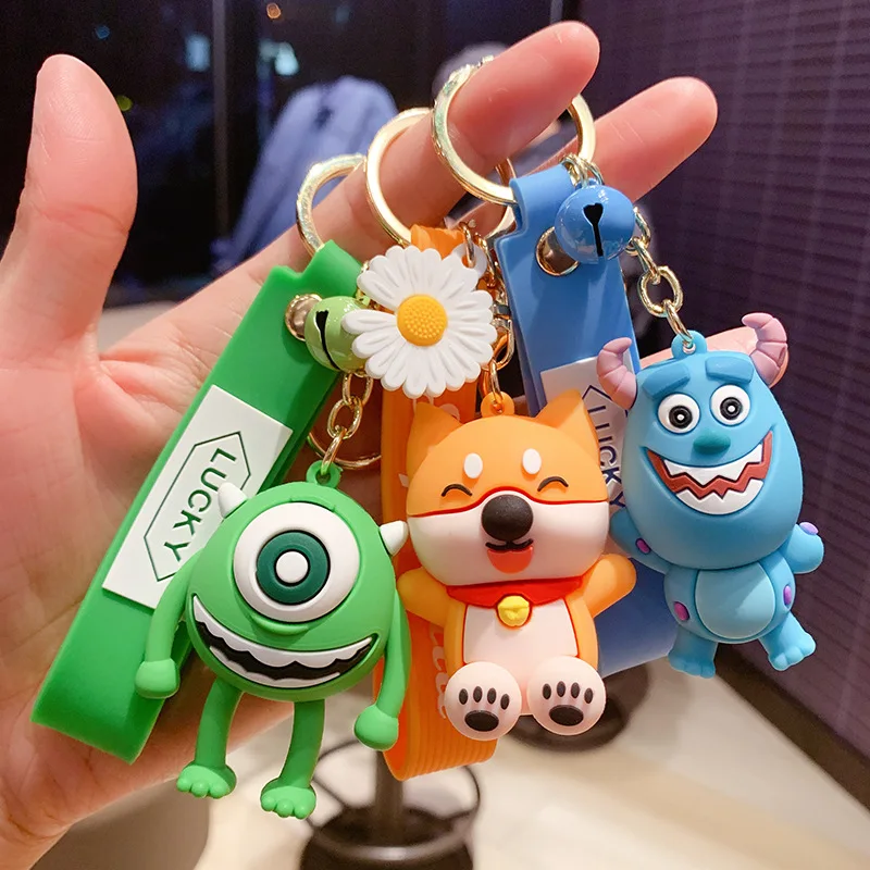 

Disney Big Eyes Keychain Cute Hairy Monster Monsters, Inc. Epoxy Keyring Pendant Couple Backpack Decoration Key Chain Gift