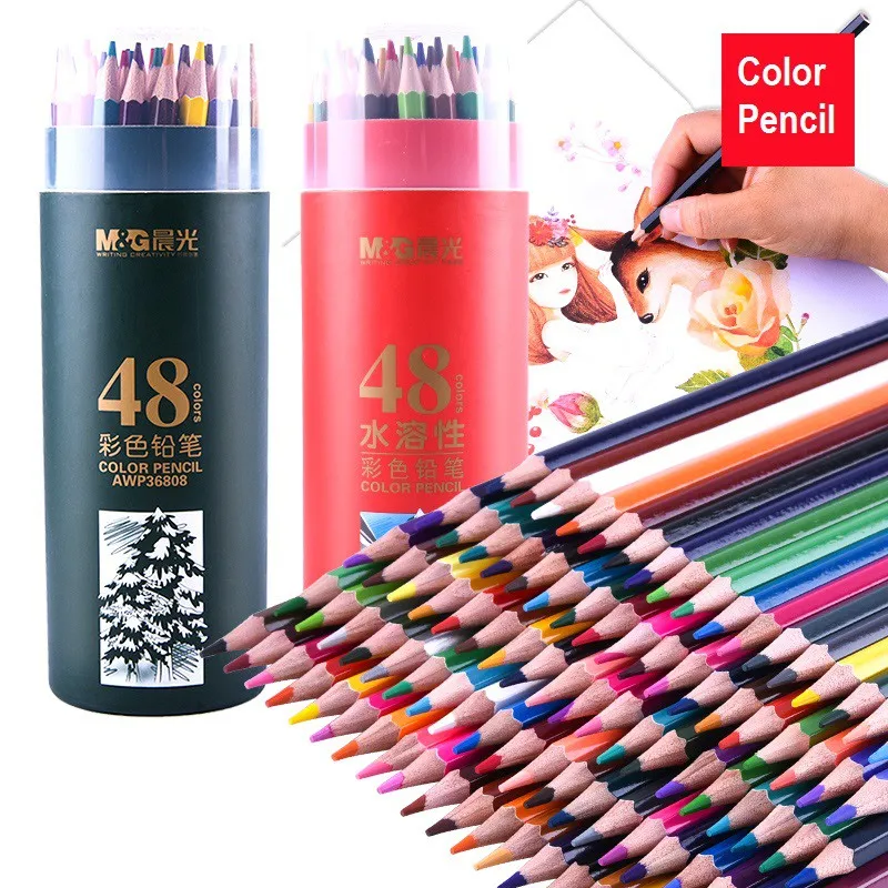 24/36/48 Colors Professional Watercolor Wooden Colored Pencil Set Art Sketch Drawing Painting School Stationery Supplies 05875 | Канцтовары