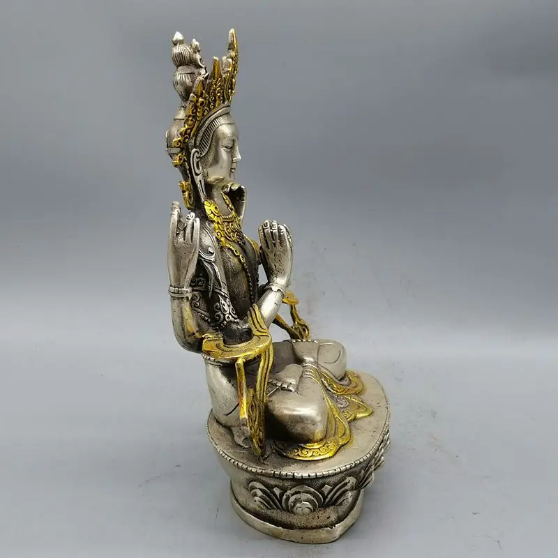 Коллекционная непальская тибетская буддистская медная богиня Лакшми статуя