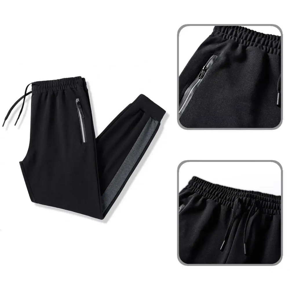 

Warm Trendy Leisure Men Trousers Drawstring Spring Sweatpants Contrast Colors for School