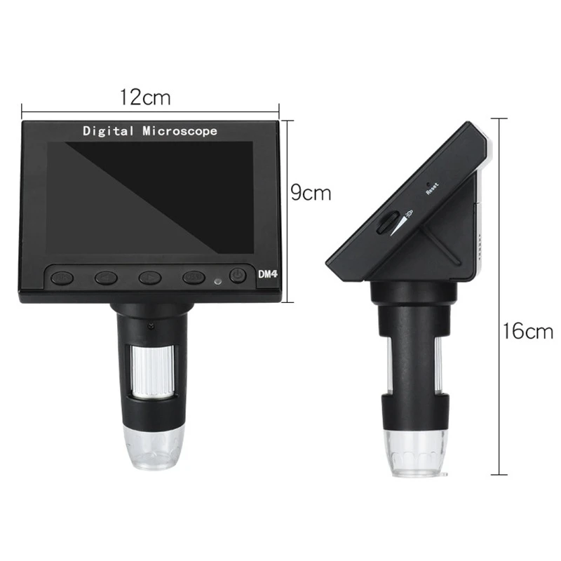

HLZS-1000X USB Digital Microscope 4.3 Inch LCD Display VGA Microscope with 8LED and Bracket for PCB Motherboard Repair