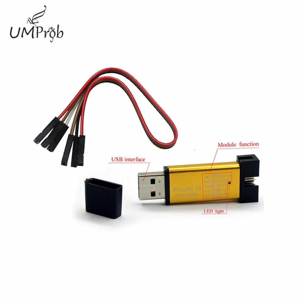 

Программатор Stlink ST-LINK V2 Mini STM8 STM32, программатор для загрузки, программирование с крышкой и линией Dupont, 5 шт./лот