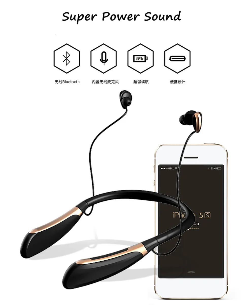 K996 Bluetooth 4,1 наушники графеновые стерео шейные беспроводные наушники Вибрация спортивный телефон гарнитура с микрофоном для iPhone Xiaomi