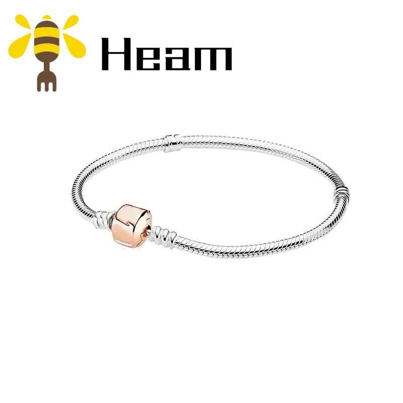Heam, высокое качество,, Стерлинговое Серебро, 925 пробы, pan, очаровательный браслет для женщин, модный, элегантный, роскошный, сделай сам, аутентичное ювелирное изделие - Окраска металла: style 1