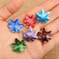 handmade enamel filigree maple leaf charms accessories cloisonne beads diy jewelry making necklace pendants earrings 5pcslot