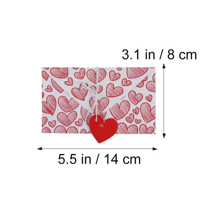 10pcs Creative Envelope Form Greeting Cards Foldable Heart Pattern Valentine Day Card for Lovers Women Girls | Дом и сад
