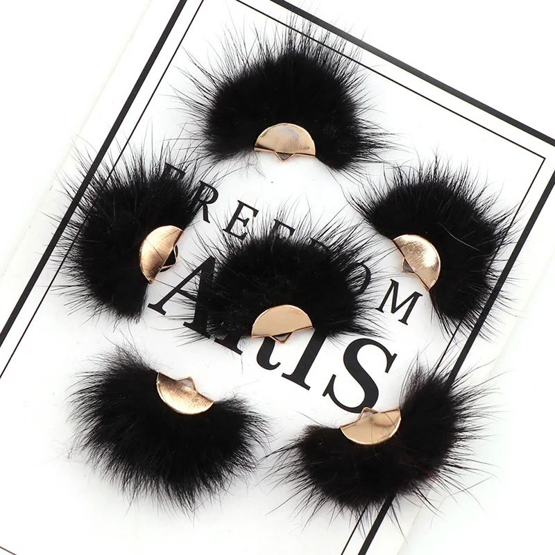 Помпоны из норки меховые шарики для меха поделки сделай сам серьги подвески