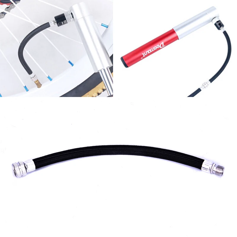 

1pcs Bicycle Pump Portable Black Rubber Extension Hose Tube Pipe Cord Bike Pumping Service Parts Longer