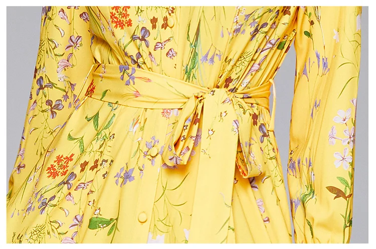 Дизайнерское желтое платье макси Tingfly с цветочным принтом весеннее винтажное