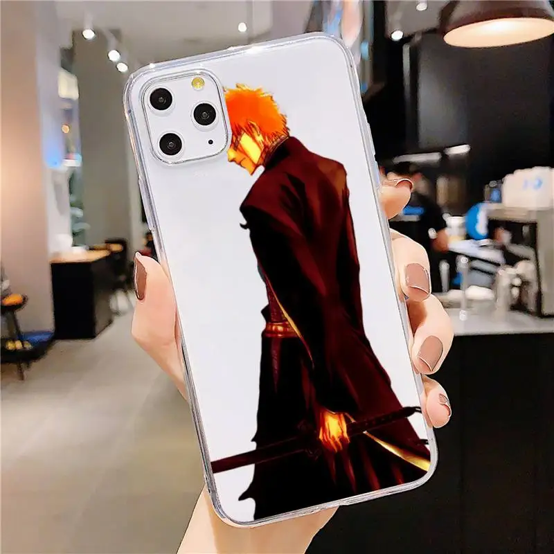 

Anime Kurosaki Ichig BLEACH cool Phone Case Transparent soft For iphone 5 5s 5c se 6 6s 7 8 11 12 plus mini x xs xr pro max