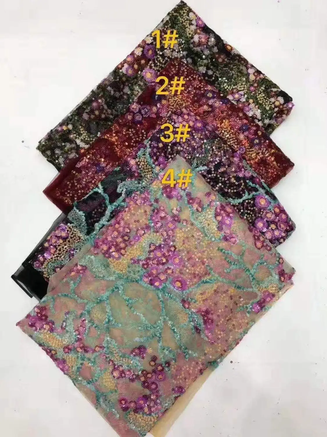 Высококачественные блестки плоские вышитые цветочные Африканские кружева ткань