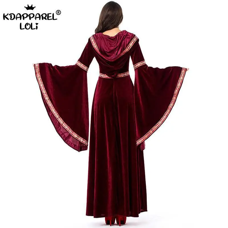 Женские платья костюмы на Хэллоуин средневековые викторианские рукав труба
