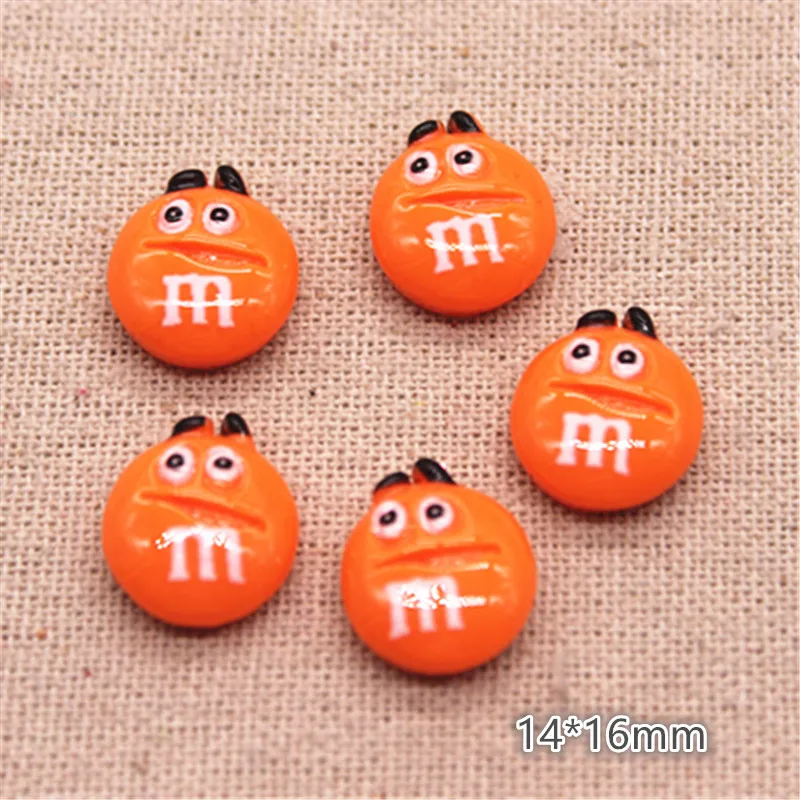 20 шт. смешанных цветов эмотикон каучук шоколадные бобы M с плоским основанием