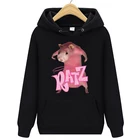 Женские Рац милые резиновые фигурки животных толстовки с капюшоном для девочек; Топ в винтажном стиле; Однотонные с длинным рукавом Свободная Толстовка с капюшоном большой одежда с капюшоном химических веществ