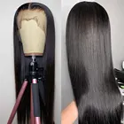 Бразильские бесклеевые прямые парики из человеческих волос 13x4 со шнуровкой спереди, швейцарские волосы от уха до уха, Детские волосы, предварительно выщипанные натуральные для черных женщин