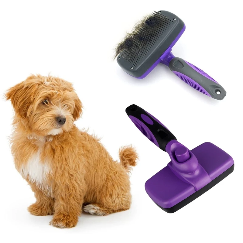

Щетка для собак и кошек, самоочищающаяся расческа для вычесывания и ухода за шерстью длинной или короткой шерсти