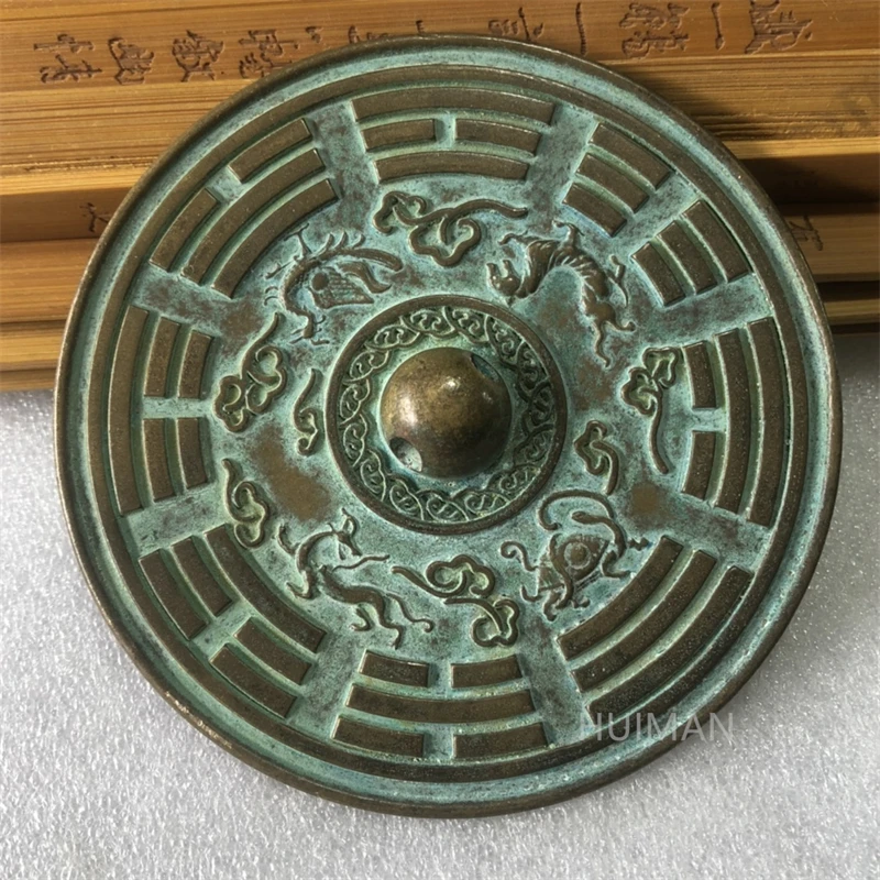 

Free Delivery Chinese Elaboration Bronze “4 Great Deity Beasts The Eight Diagrams ”Brass mirror Metal Handicraft Home Decoration