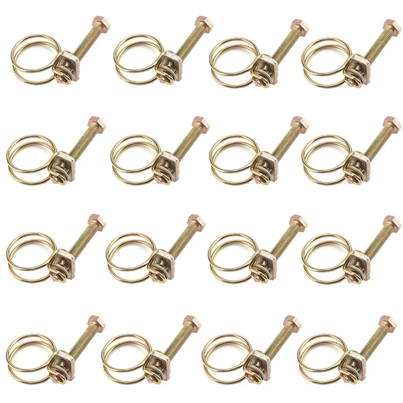 

50PCS Hose Clamp Adjustable Pipe Clamp Double Wire Plumbing Fastener