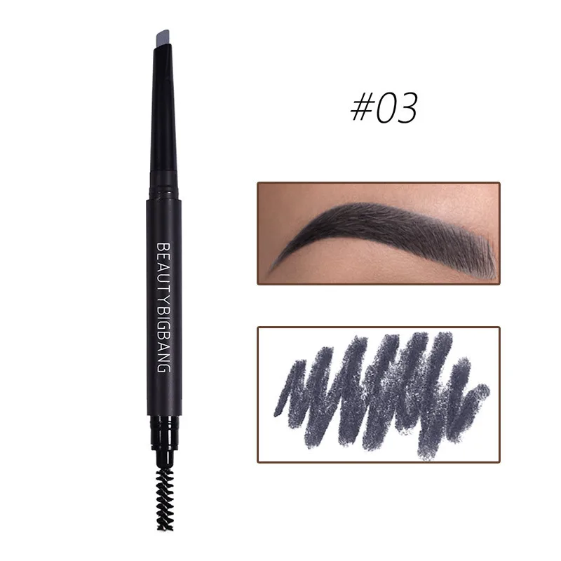 BeautyBigBang, 5 цветов, двухсторонний карандаш для бровей, водостойкий, стойкий, натуральный, вращающийся, треугольный, для бровей, тату, ручка для макияжа