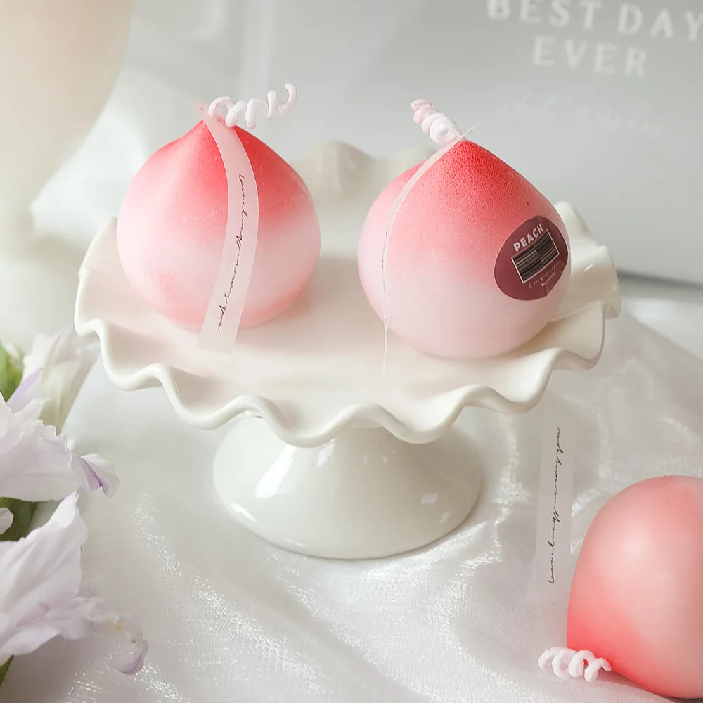 1pcs Artificial Peach Candle Romantic Cute Soy Wax Aromatherapy Small Scent Relaxing Birthday Wedding Party Gift Home Decoration | Дом и сад