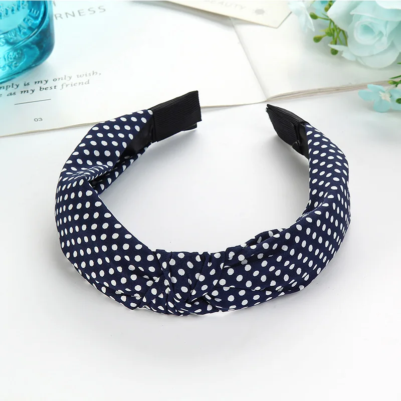 Ободок для волос в британском стиле Женский хлопковый обруч с узлом полосатый