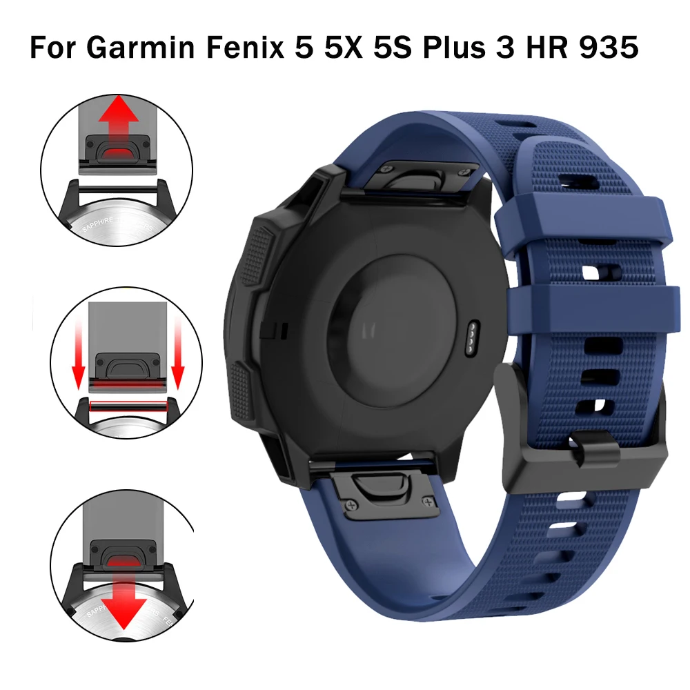 Ремешок для часов Easyfit 26 мм 22 20 Garmin Fenix 6 6X6 S 5S 5 5X plus 3HR Forerunner 935 силиконовый ремешок