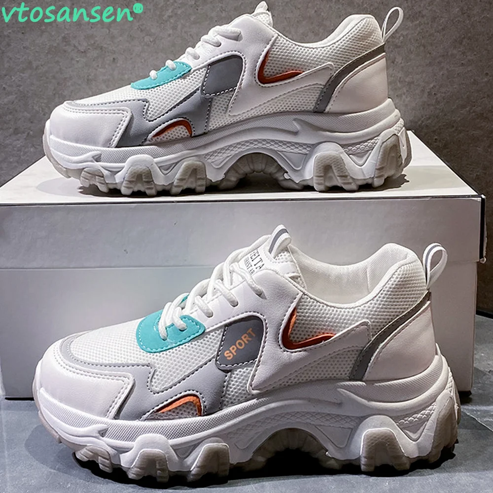 

2021 Girl Filas Breathable Running Dad Shoes Lightweight White Clunky Sneakers Thick-soled Female Tennis Sports Casual Shoes
