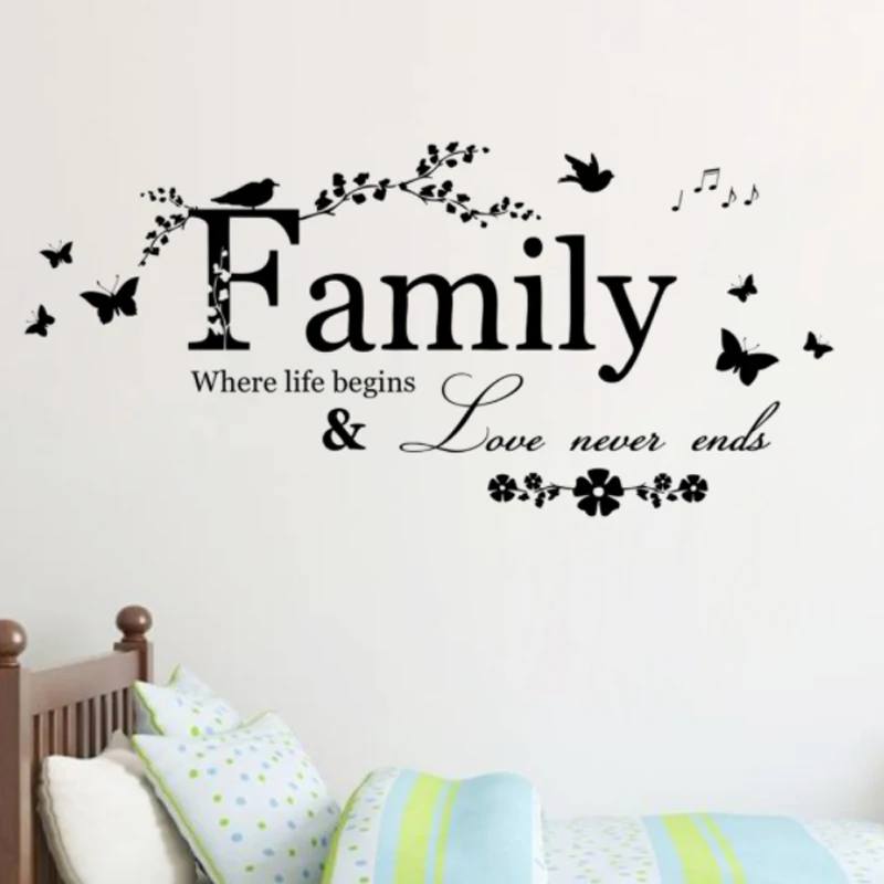 

MAMALOOKFamily Love Never Ends Wall Sticker Wall Sticker Art Word Sticker Family Decoration Wedding Decoration Poster