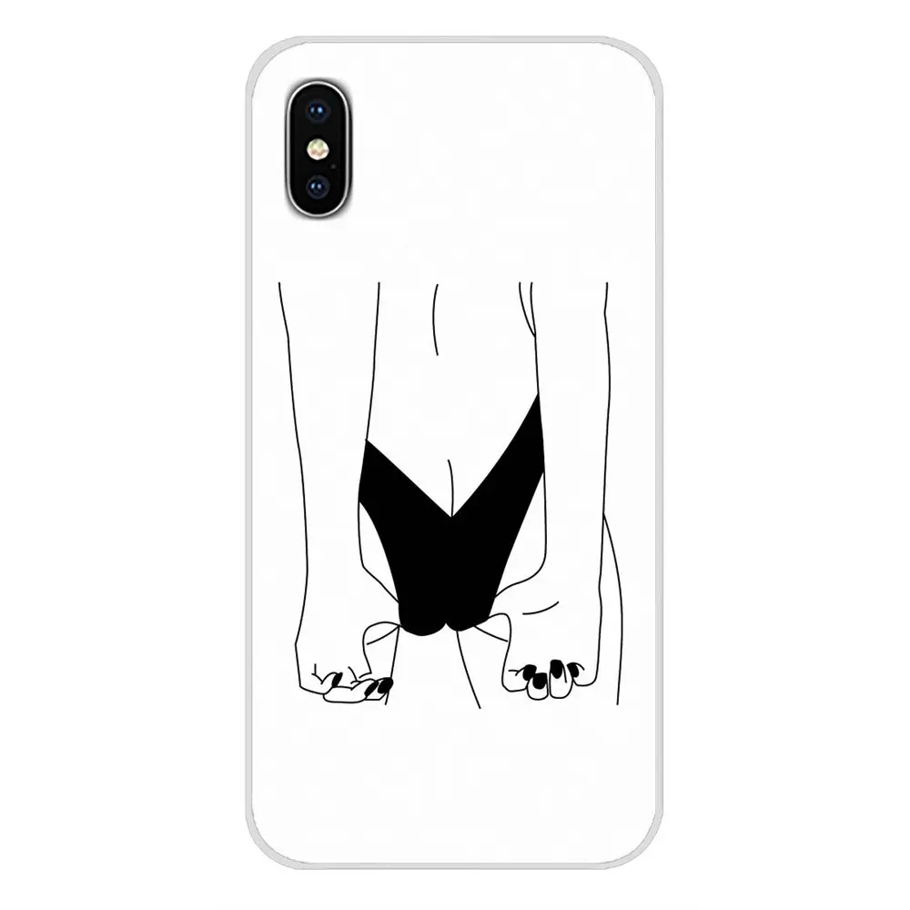 Черно белые трусики бикини для девочек прозрачные мягкие чехлы Xiaomi Redmi Note 3 4 5 6 7 8