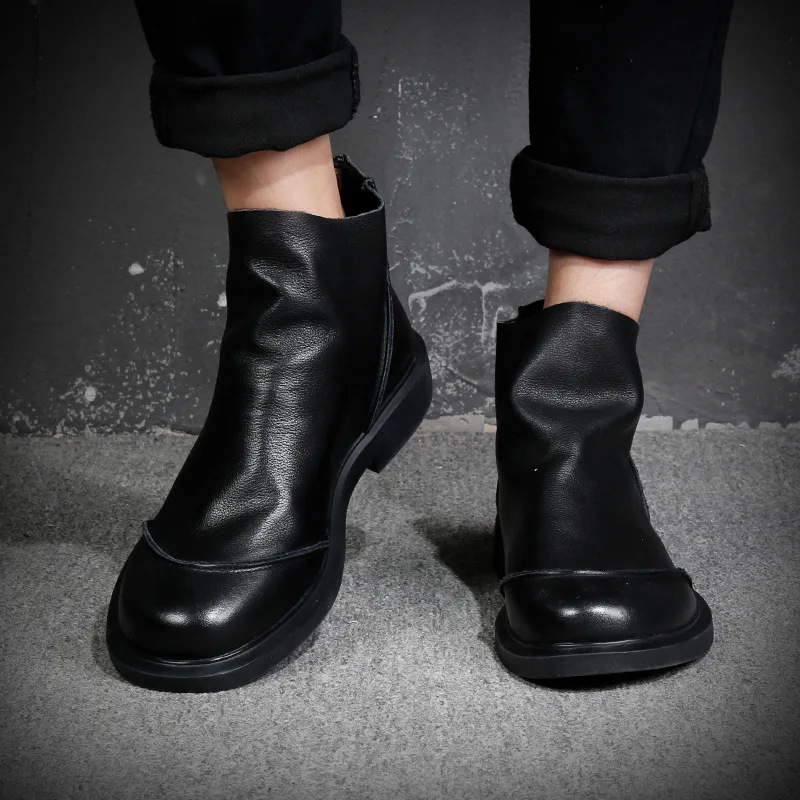 100% ботинки Челси из натуральной кожи Мужская обувь коллекция 2020 года весенние