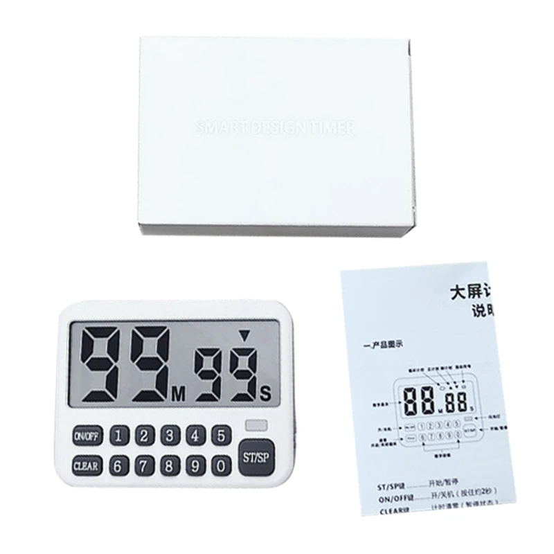 

2021 New Digital Kitchen Timer with 3 Adjustable Volume & Digits Directly Input Magnetic Countdown Timers Large LCD Display