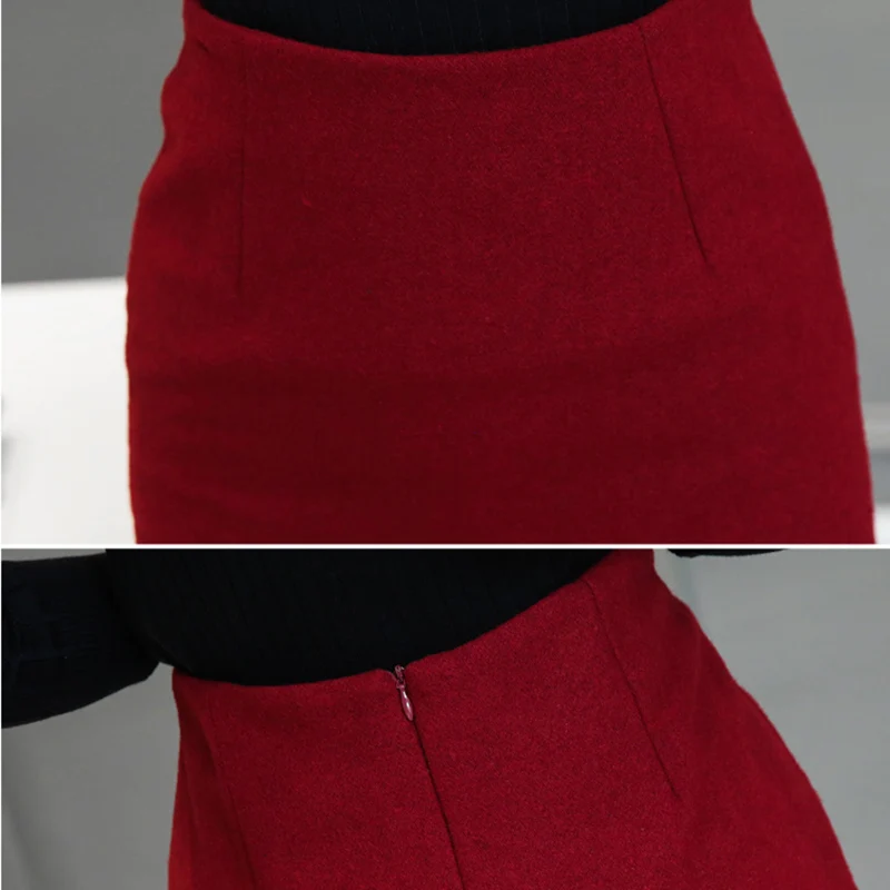 Новое поступление зимние плотные шерстяные длинные юбки для женщин Повседневная