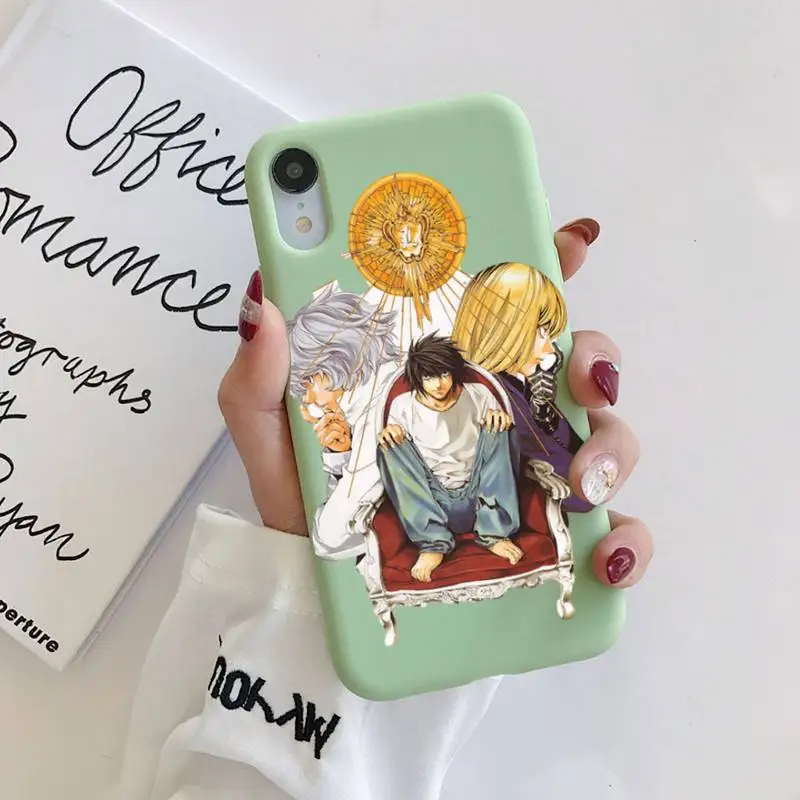 

Death Note Phone Case Liquid Silicone Phone Case for iPhone 11 Pro Max XR XS X Soft Candy Cover for iPhone 6 6S 7 8 Plus Cases