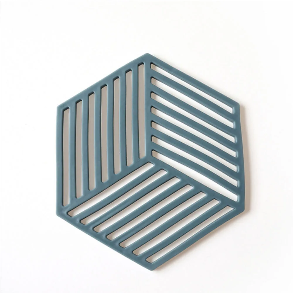 

2021 New Novelty Cute Coaster Hexagon Shape Silicone Cup Pad Slip Insulation Pad Cup Mat Pad Hot Drink Holder Table Decoration