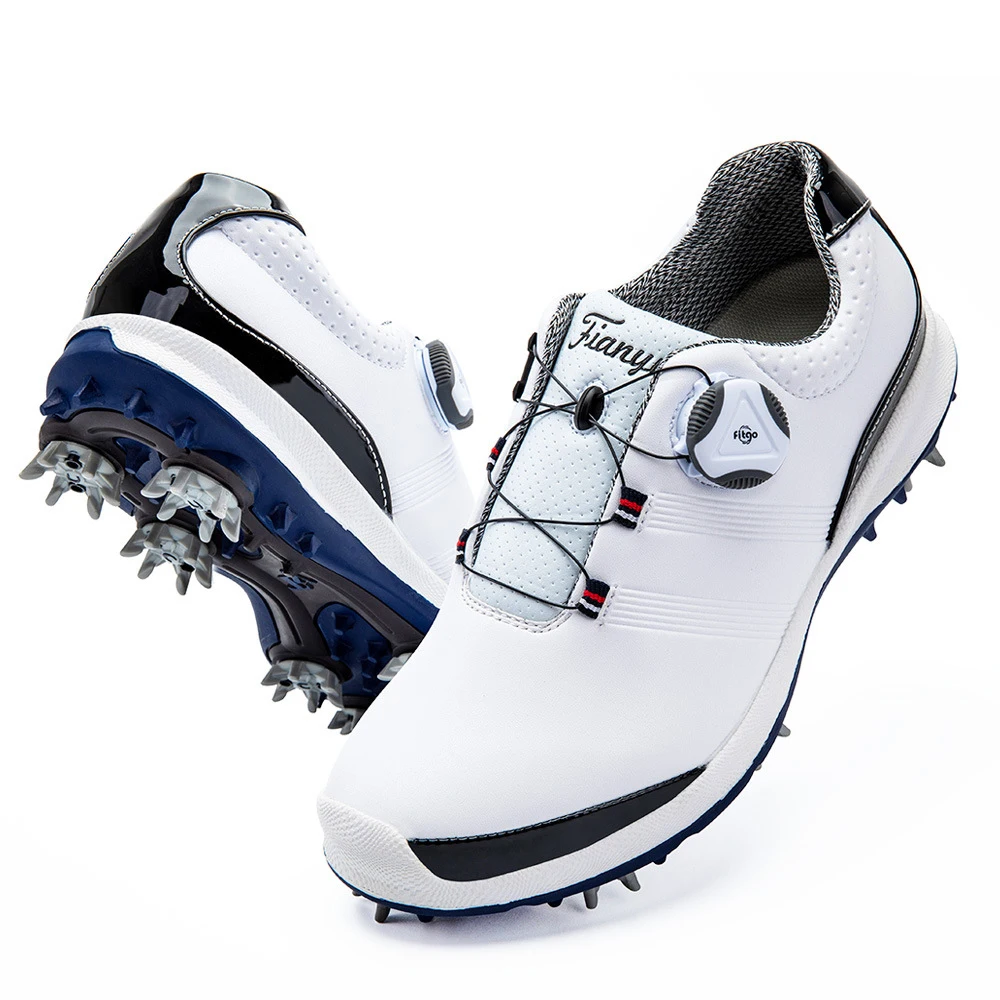Golf Shoes Comfortable Non-Slip-Soled Golf Shoes, Knob Laces,Men'S Sports Training Shoes Studs Removable Shoes