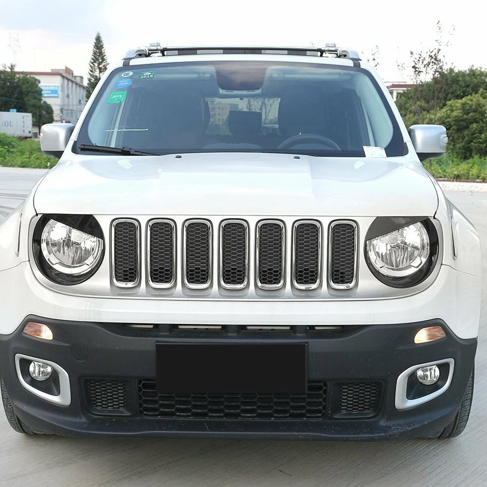 Передняя Решетка Вставка + Angry Eyes фары Ободок Крышка для 2015-2018 Jeep Renegade | Автомобили