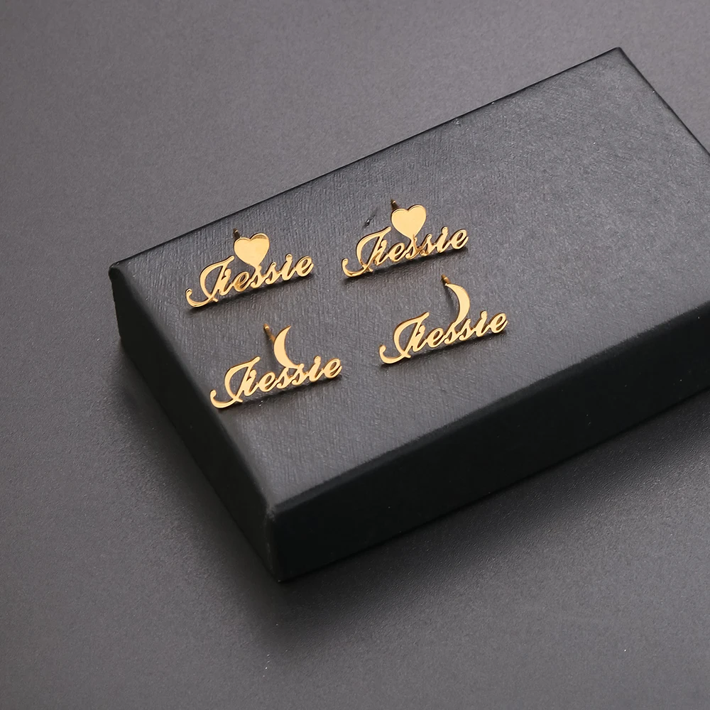 

Lateefah Custom Earrings 1 Pair Stainless Steel Custom Name Earrings Personality Nameplate Handmade Jewelry For Women Girls