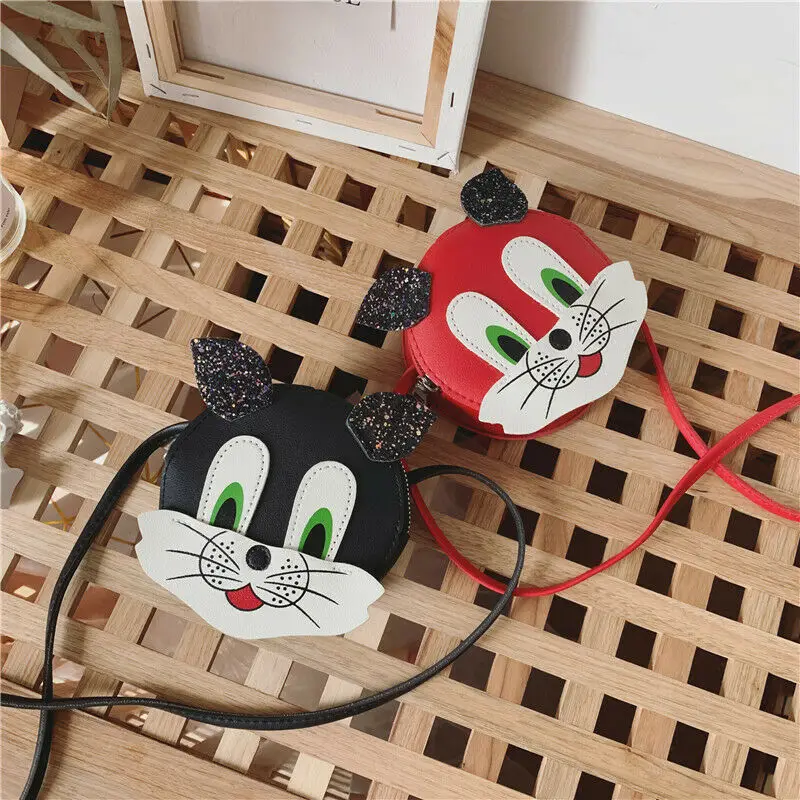 Милые детские сумки для девочек с мультяшным принтом маленькая кошка сумка через