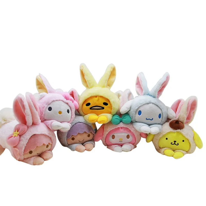 7 шт./компл. Sanrio плюшевые игрушки из мультфильмов кролик Кошка Peluche Brinquedos мягкие