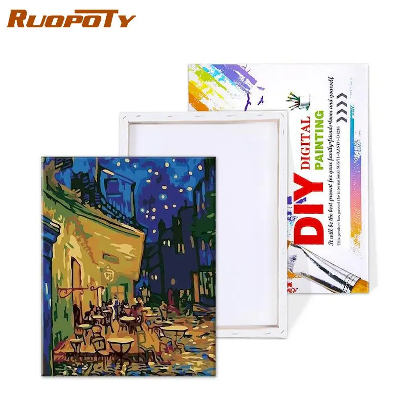 RUOPOTY рамка знаменитый кофейный Дом Diy искусство стены Картина на холсте Живопись