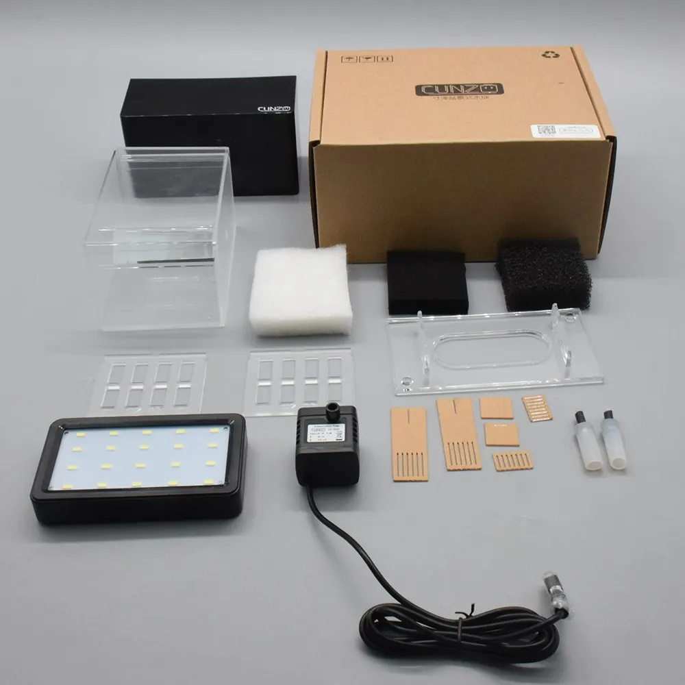 

Mini Betta Fish Tank Desktop Marine Aquaponic Aquarium Fishes Bowl With Water Fliter LED Light USB Air Pump Portable Decorations