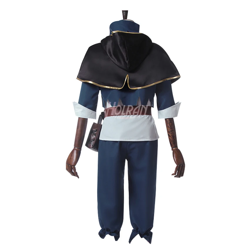

Anime Black Clover cosplay costume anime role Asta cloak coat shirt belt shorts bag suit Halloween party anime show Combat gear