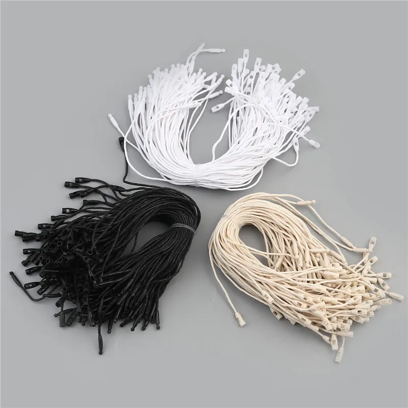 

200pcs 18cm Clothes Tag Clothing Wax Cord Rope Single-Hand Garment Label Rope Hanging Beads Square Tags Labels Polyester Cord