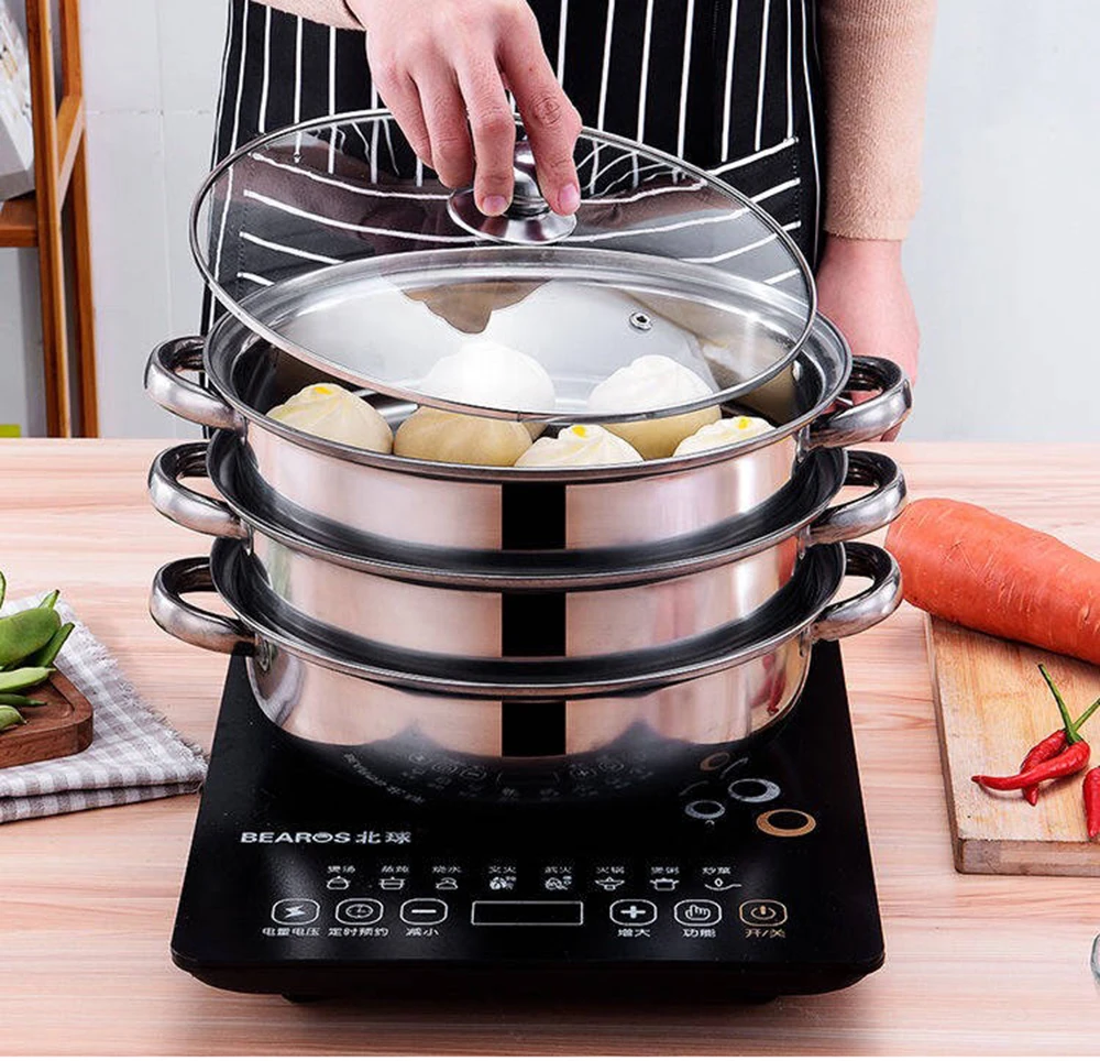 Двухслойный трехслойный отпариватель из нержавеющей стали кастрюля для супа