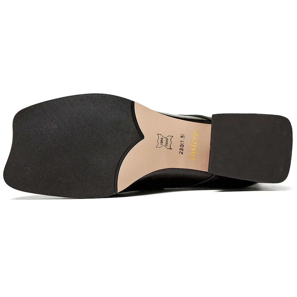 Jual Insicree Sepatu Bot Pergelangan Kaki Wanita Kulit Asli Hitam Warna Solid Sepatu Pesta Ujung Jari Berbentuk Khusus Berenda Wanita Fashion Baru